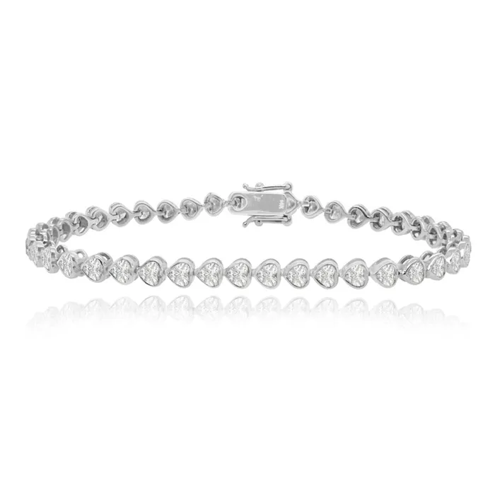 Bracelets Diamond Bezel Heart Tennis Bracelet Alev Jewelry