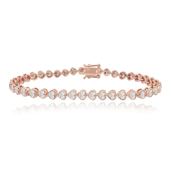 Bracelets Diamond Bezel Heart Tennis Bracelet Alev Jewelry