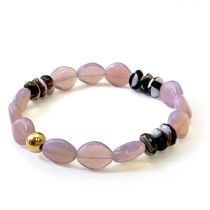 Bracelets Elisa Ilana Pasque Purple Beaded Stretch Bracelet