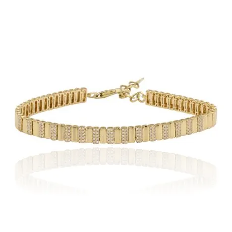 Bracelets Golden Rectangle Spaced Pave Bracelet Alev Jewelry