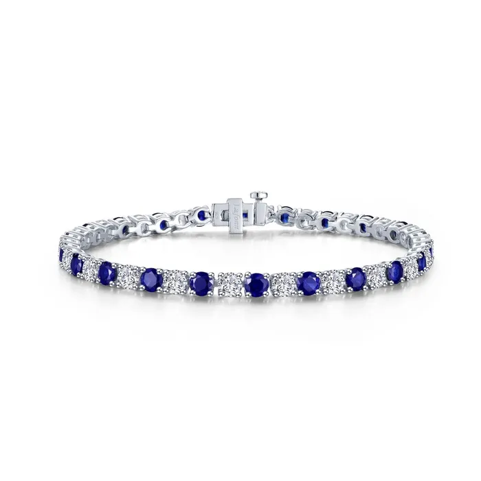 Bracelets Lafonn Classic Simulated Diamond Labgrown Blue Sapphire Tennis Bracelet