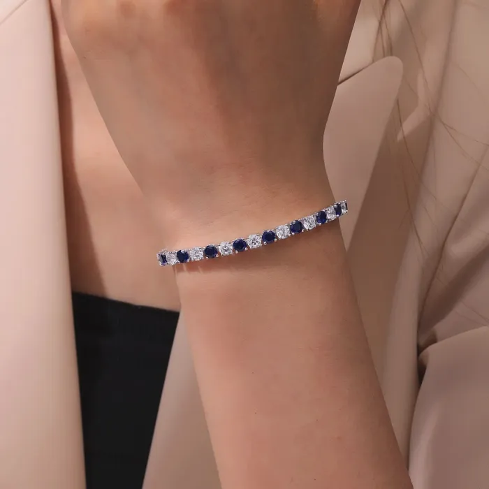 Bracelets Lafonn Classic Simulated Diamond Labgrown Blue Sapphire Tennis Bracelet