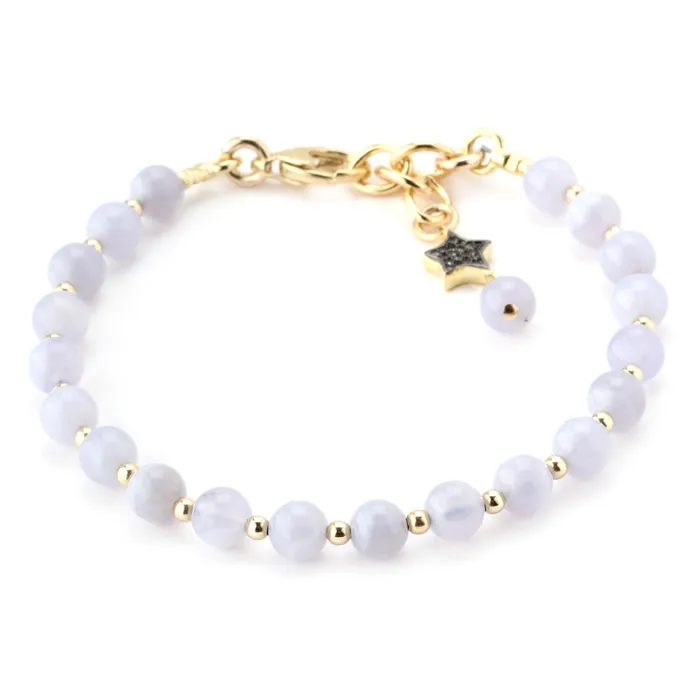 Bracelets Lollies Blue Lace Agate Star Bracelet346061 Elisa Ilana