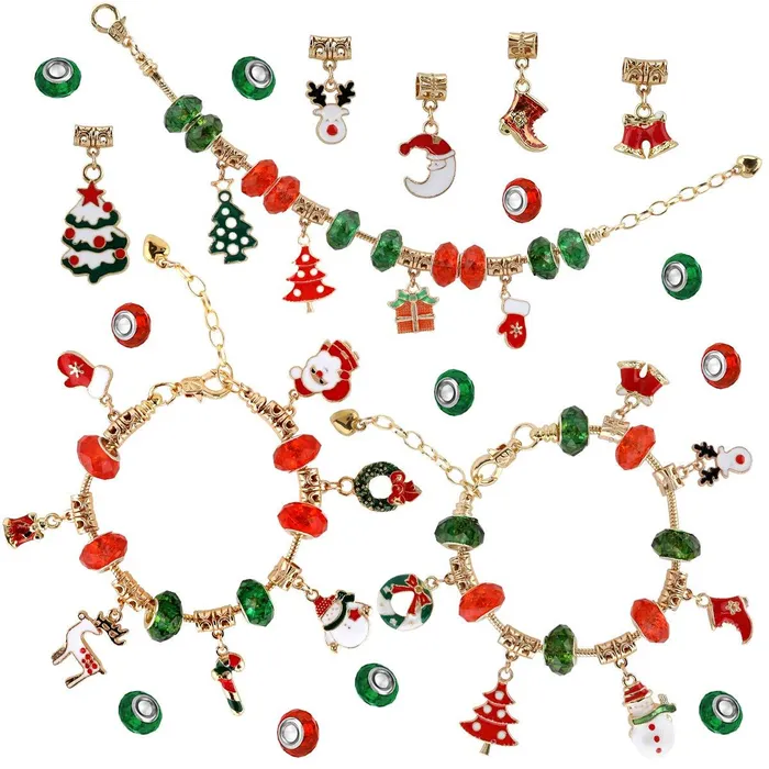 Bracelets Sparkling Selection Christmas DIY Charm Bracelet Making Kit 53 pcs for Girl Teens Kids Bracelets Sparkling Selection Christmas DIY Charm Bracelet Making Kit 53 pcs for Girl Teens Kids