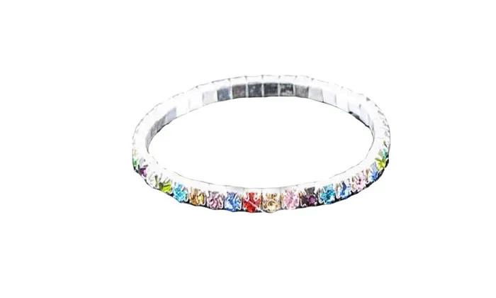 Bracelets sparklingselections Silver Plated bling Wristband Elastic bracelet Bracelets sparklingselections Silver Plated bling Wristband Elastic bracelet