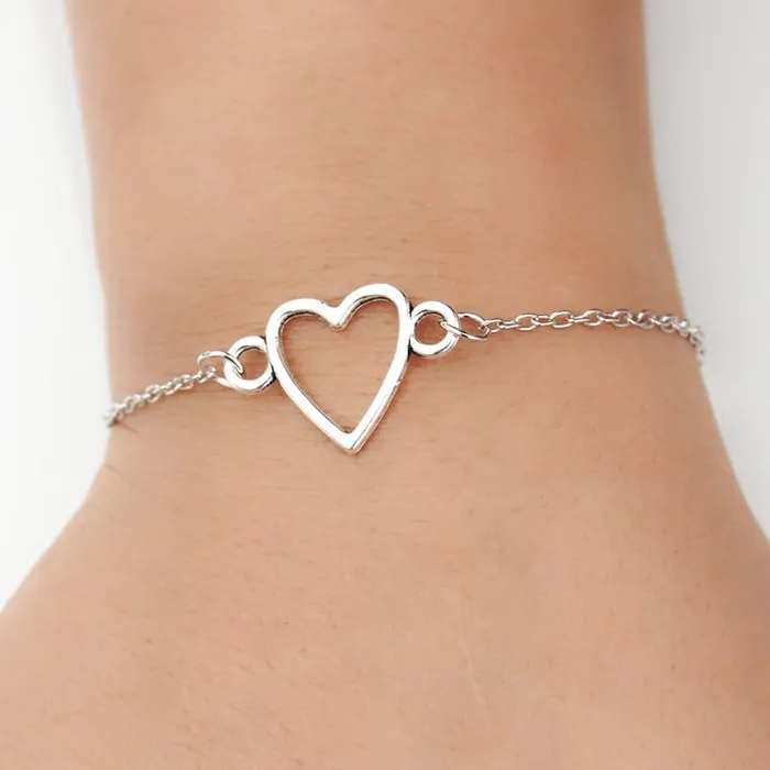 Bracelets sparklingselections Vintage Silver Plated LOVE Heart Bracelet Women Charm Jewelry Bracelets sparklingselections Vintage Silver Plated LOVE Heart Bracelet Women Charm Jewelry