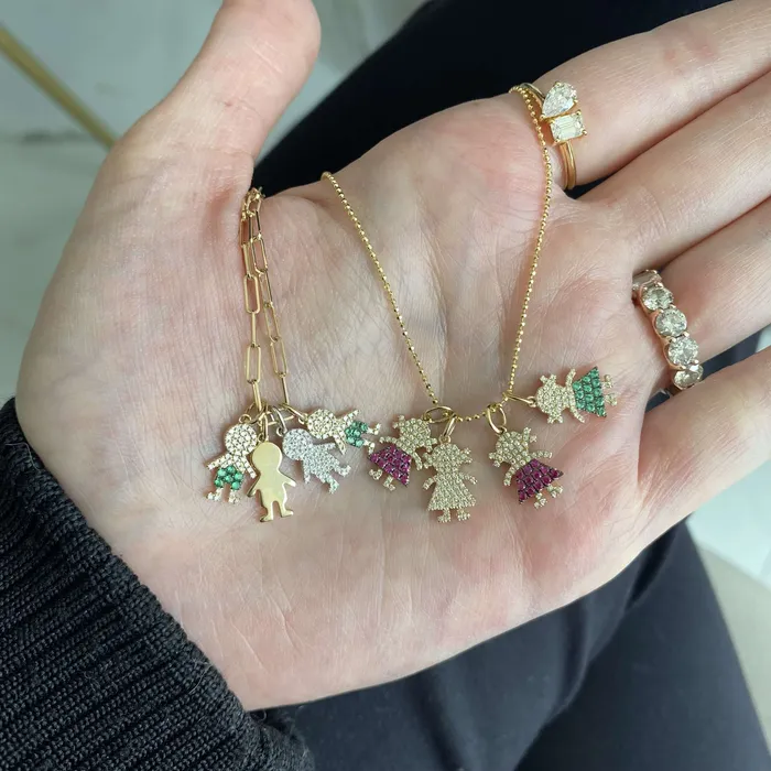 Charm Necklaces Alev Collection Gold Boy Charm