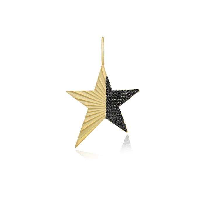 Charm Necklaces Alev Jewelry Fluted Side Pave Star Charm