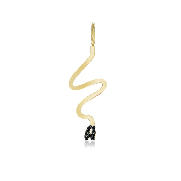 Charm Necklaces Alev Jewelry Wiggly Pave Initial Gold Charm
