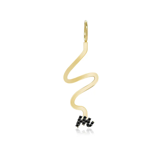 Charm Necklaces Alev Jewelry Wiggly Pave Initial Gold Charm
