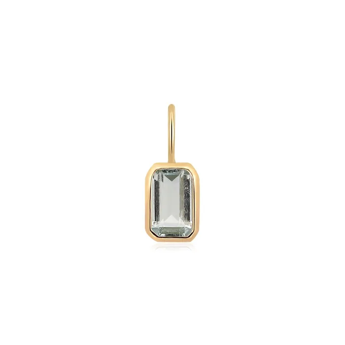Charm Necklaces Aurelie Gi CERULEAN Bezel Blue Topaz Charm