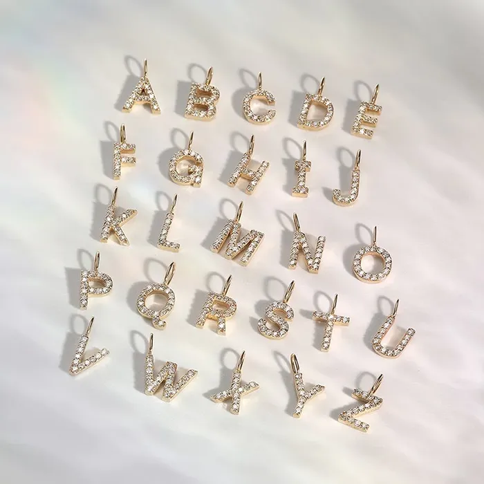 Charm Necklaces Aurelie Gi F Diamond Initial Charm