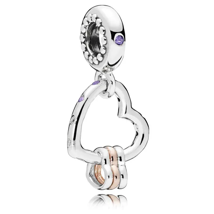 Charm Necklaces Pandora Pandora Heart Highlights Dangle Charm