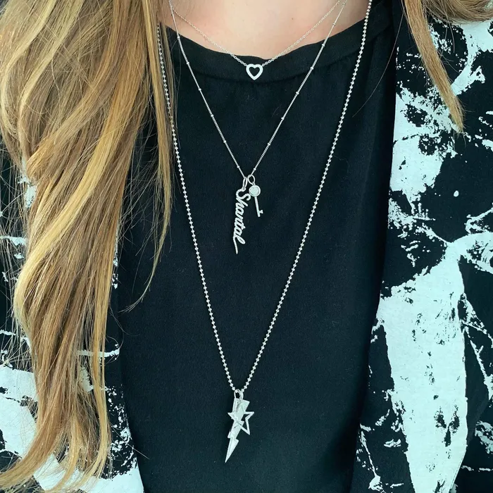 Charm Necklaces Pave Name Charm Alev Collection