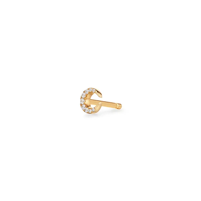 Earrings Aurelie Gi SELENE Diamond Crescent Moon Single Stud Earring