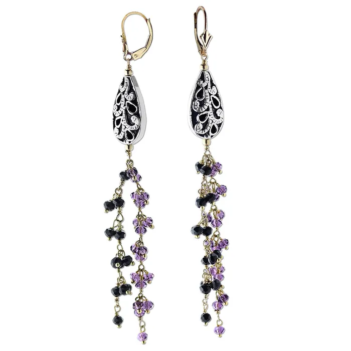 Earrings Elisa Ilana Amethyst Black Spinel Earrings210478