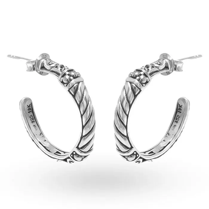 Earrings Elisa Ilana Handmade Sterling Silver Hoop Earrings