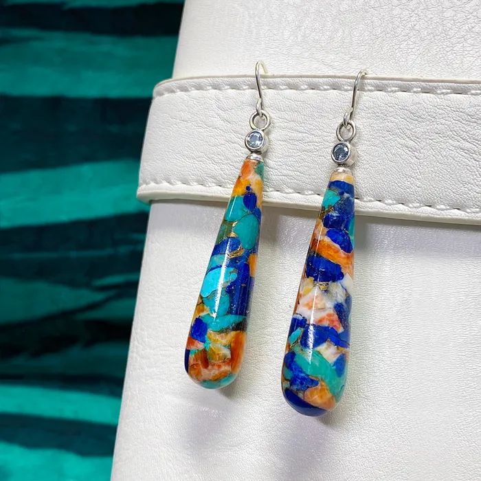 Earrings Lapis Lazuli Spiny Oyster Turquoise Earrings Elisa Ilana