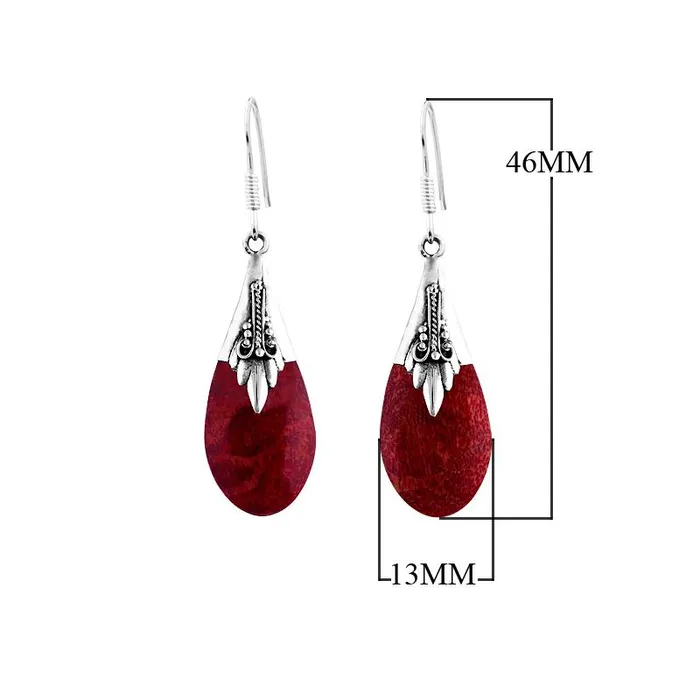 Earrings Red Coral Teardrop Earrings Elisa Ilana