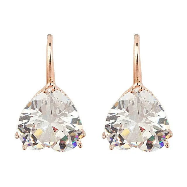 Earrings sparklingselections Crystal Heart Cubic Zircon Dangle Earrings Earrings sparklingselections Crystal Heart Cubic Zircon Dangle Earrings