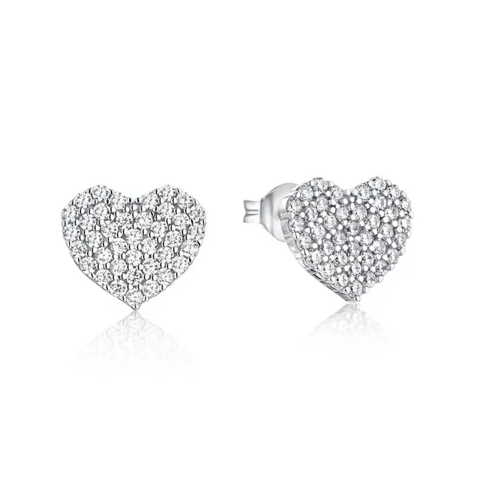 Earrings sparklingselections Heart Shaped Sliver Color Stud Earrings