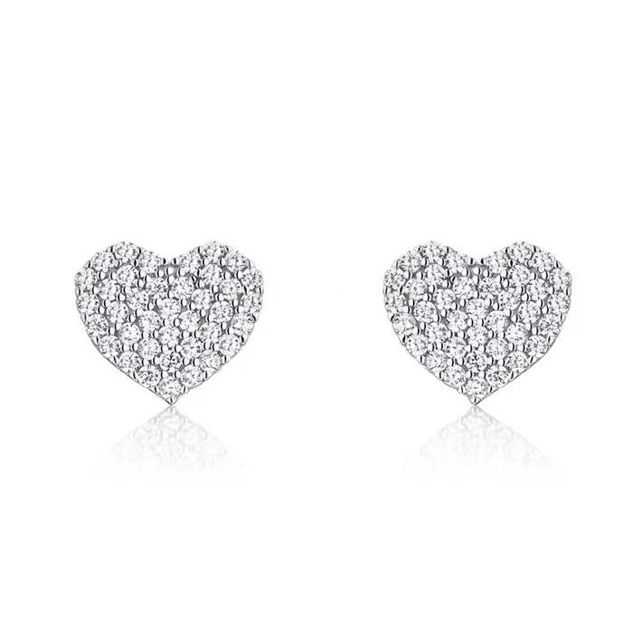 Earrings sparklingselections Heart Shaped Sliver Color Stud Earrings Earrings sparklingselections Heart Shaped Sliver Color Stud Earrings