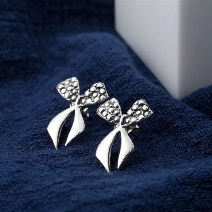 Earrings Sterling Silver Bowknot Stud Earring for Women sparklingselections Earrings Sterling Silver Bowknot Stud Earring for Women sparklingselections