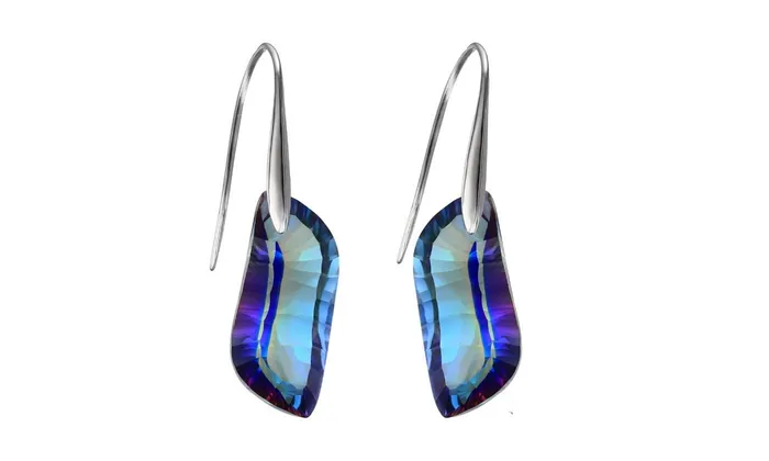 Earrings Women Blue Rainbow Topaz Drop Earrings sparklingselections
