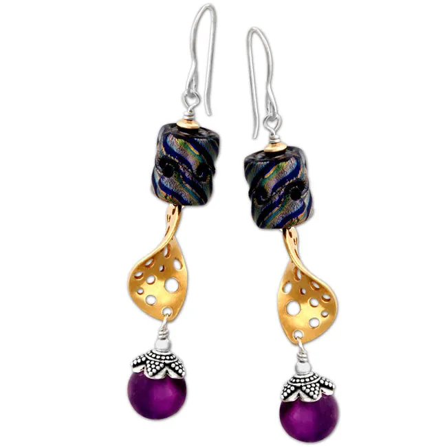 Elisa Ilana Amethyst Dichroic Glass Earrings334214 Earrings