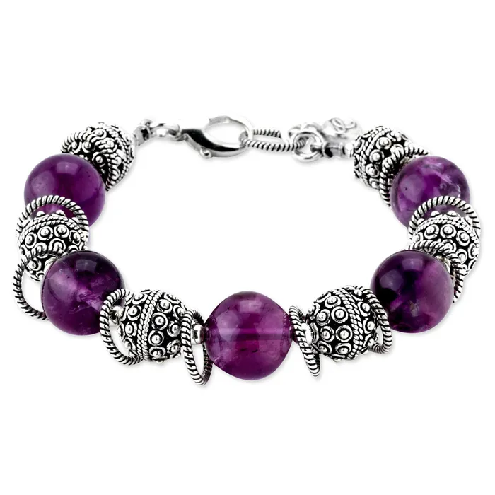 Elisa Ilana Bracelets Amethyst and Sterling Silver Bracelet 343083