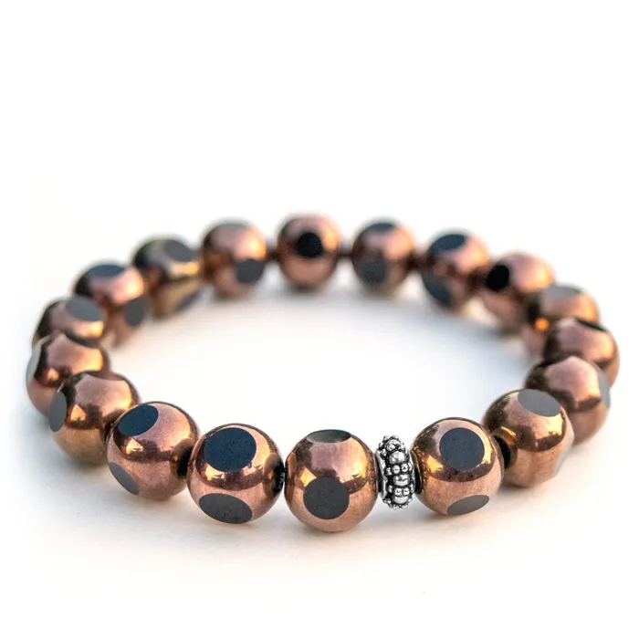 Elisa Ilana Bracelets Black Ochre Beaded Stretch Bracelet Elisa Ilana Bracelets Black Ochre Beaded Stretch Bracelet