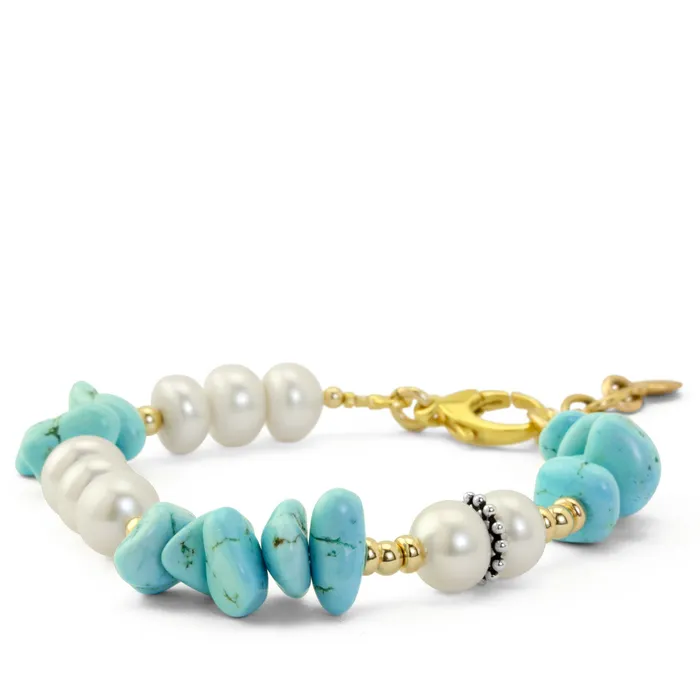 Elisa Ilana Bracelets Impressionist Collection Turquoise Nuggets Pearl Bracelet Elisa Ilana Bracelets Impressionist Collection Turquoise Nuggets Pearl Bracelet