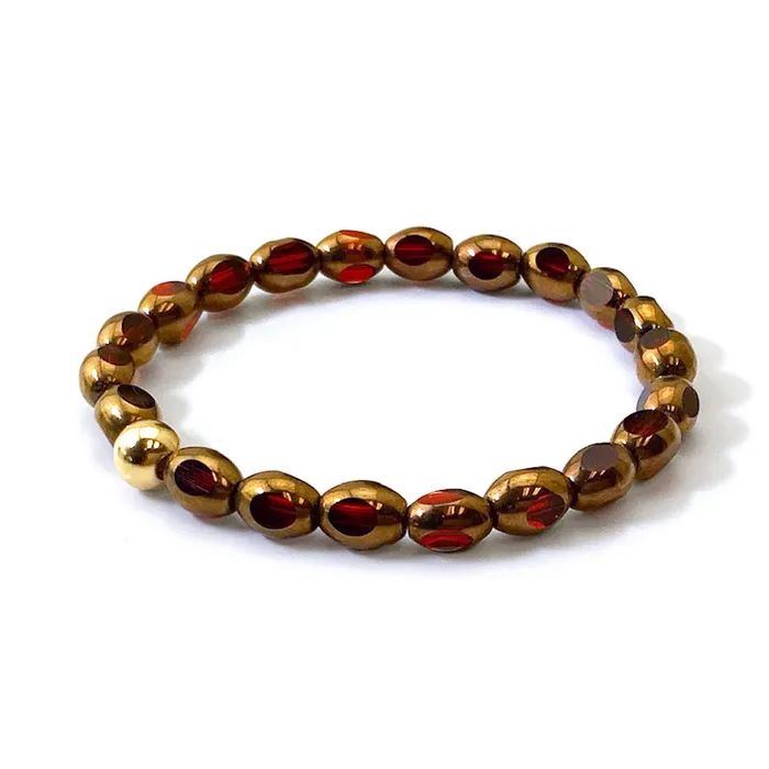 Elisa Ilana Bracelets Mocha Beaded Stretch Bracelet