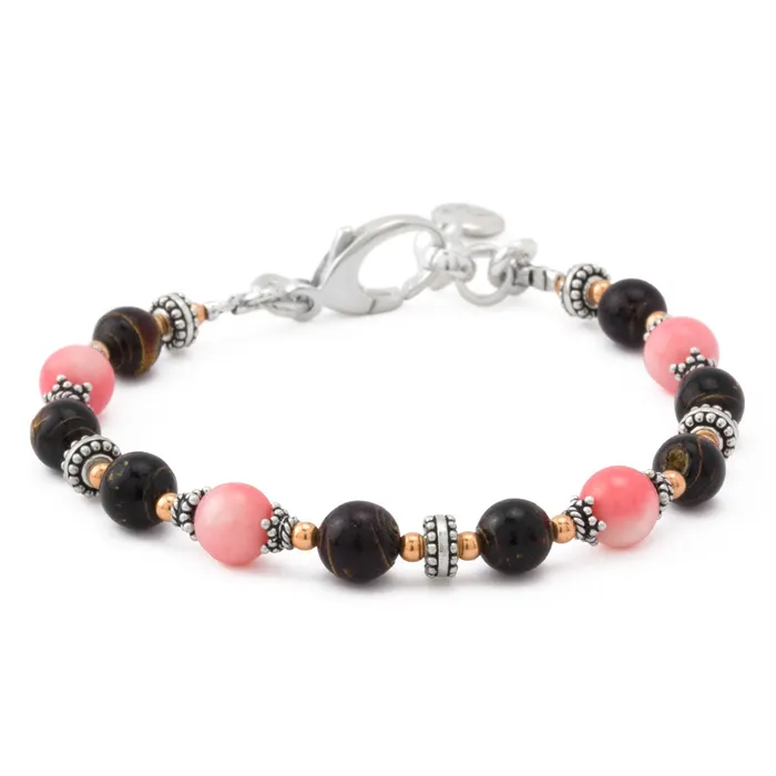 Elisa Ilana Bracelets Pink Mother of Pearl and Black Coral Bracelet