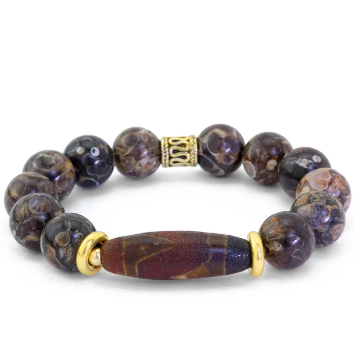 Elisa Ilana Bracelets Turritella Agate Stretch Bracelet