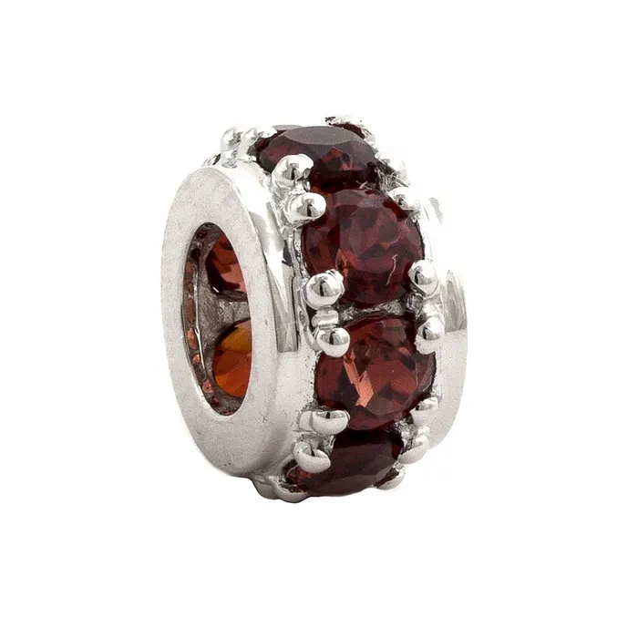 Elisa Ilana Charm Necklaces 14K White Gold Garnet Wheel Charm