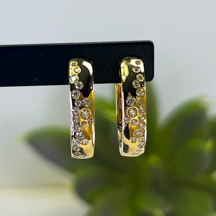 Elisa Ilana Earrings 14K YG Diamond Cluster Oval Earrings