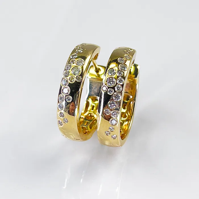 Elisa Ilana Earrings 14K YG Diamond Cluster Oval Earrings