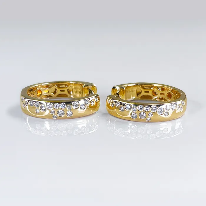 Elisa Ilana Earrings 14K YG Diamond Cluster Oval Earrings