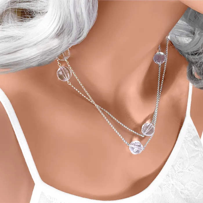 Elisa Ilana Necklaces Faceted Quartz Crystal Necklace