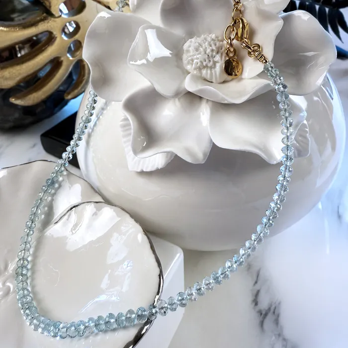 Elisa Ilana Necklaces Graduated Aquamarine Necklace