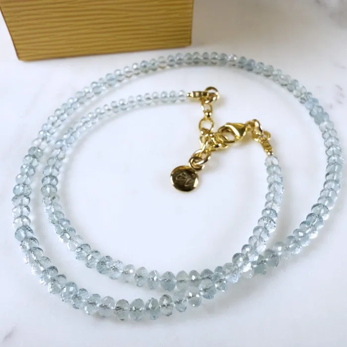 Elisa Ilana Necklaces Graduated Aquamarine Necklace