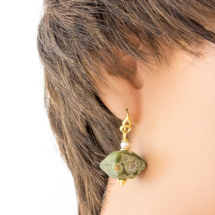 Elisa Ilana Rhyolite Freshwater Pearl Drop Earrings Earrings Elisa Ilana Rhyolite Freshwater Pearl Drop Earrings Earrings