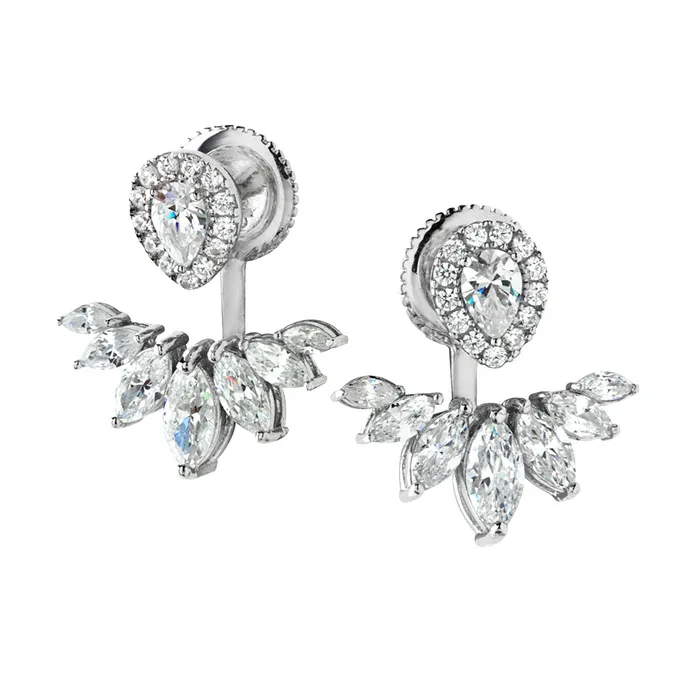 Elisa Ilana Silver CZ Jacket Earrings 210832 Earrings