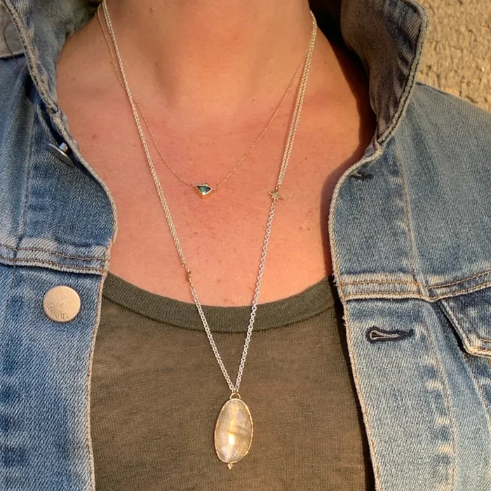 Emily Amey Jewelry Necklaces Rutile Quartz necklace in 14k gold and sterling silver