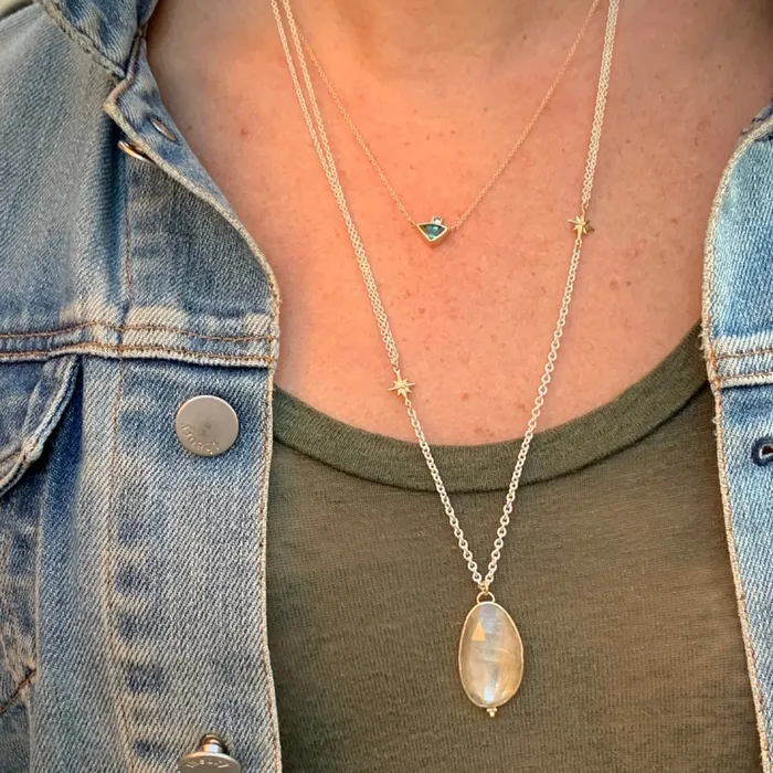 Emily Amey Jewelry Necklaces Rutile Quartz necklace in 14k gold and sterling silver