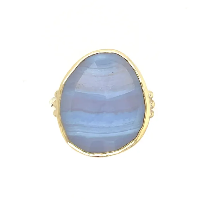 Emily Amey Jewelry Rings Lace Chalcedony Ring in 14k gold and sterling silver Emily Amey Jewelry Rings Lace Chalcedony Ring in 14k gold and sterling silver