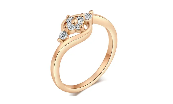 Fashion Classical Rose Gold Plated Zircon Crystal RingAdjustable sparklingselections Rings