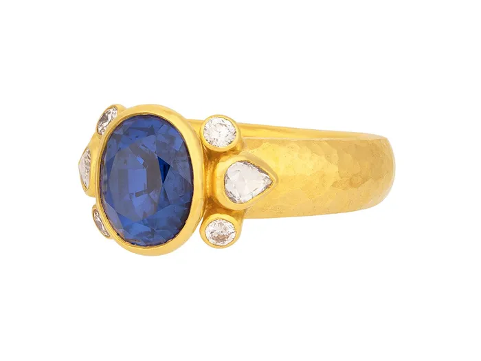 GG GOLD OOAK Rings GURHAN Prism Gold Sapphire Cocktail Ring 10x8mm Oval Stone GG GOLD OOAK Rings GURHAN Prism Gold Sapphire Cocktail Ring 10x8mm Oval Stone