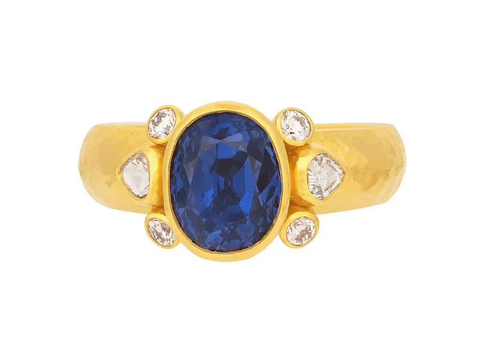 GG GOLD OOAK Rings GURHAN Prism Gold Sapphire Cocktail Ring 10x8mm Oval Stone GG GOLD OOAK Rings GURHAN Prism Gold Sapphire Cocktail Ring 10x8mm Oval Stone